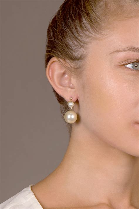 dior double pearl earrings|christian dior pearl earrings price.